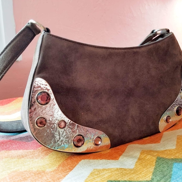 Authentic Escada purse with brass plates and bling - Picture 3 of 3